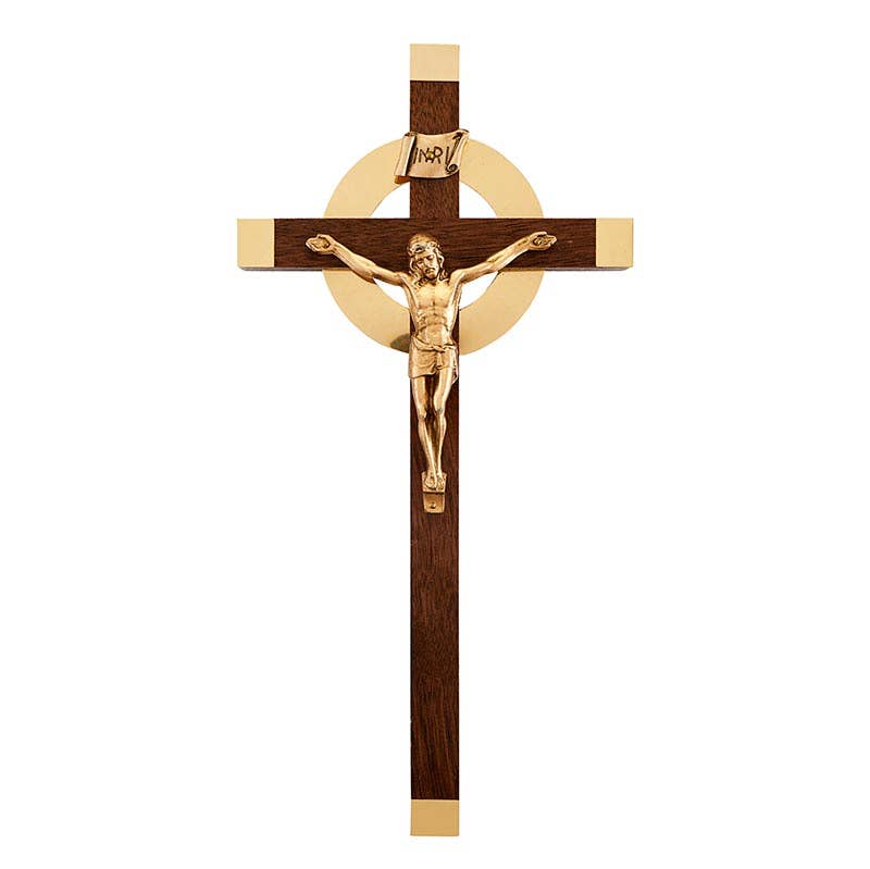12" Walnut Trad Gift Crucifix