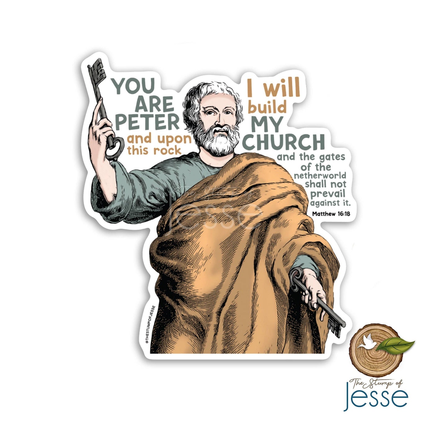 St. Peter Apostle Waterproof Catholic Sticker
