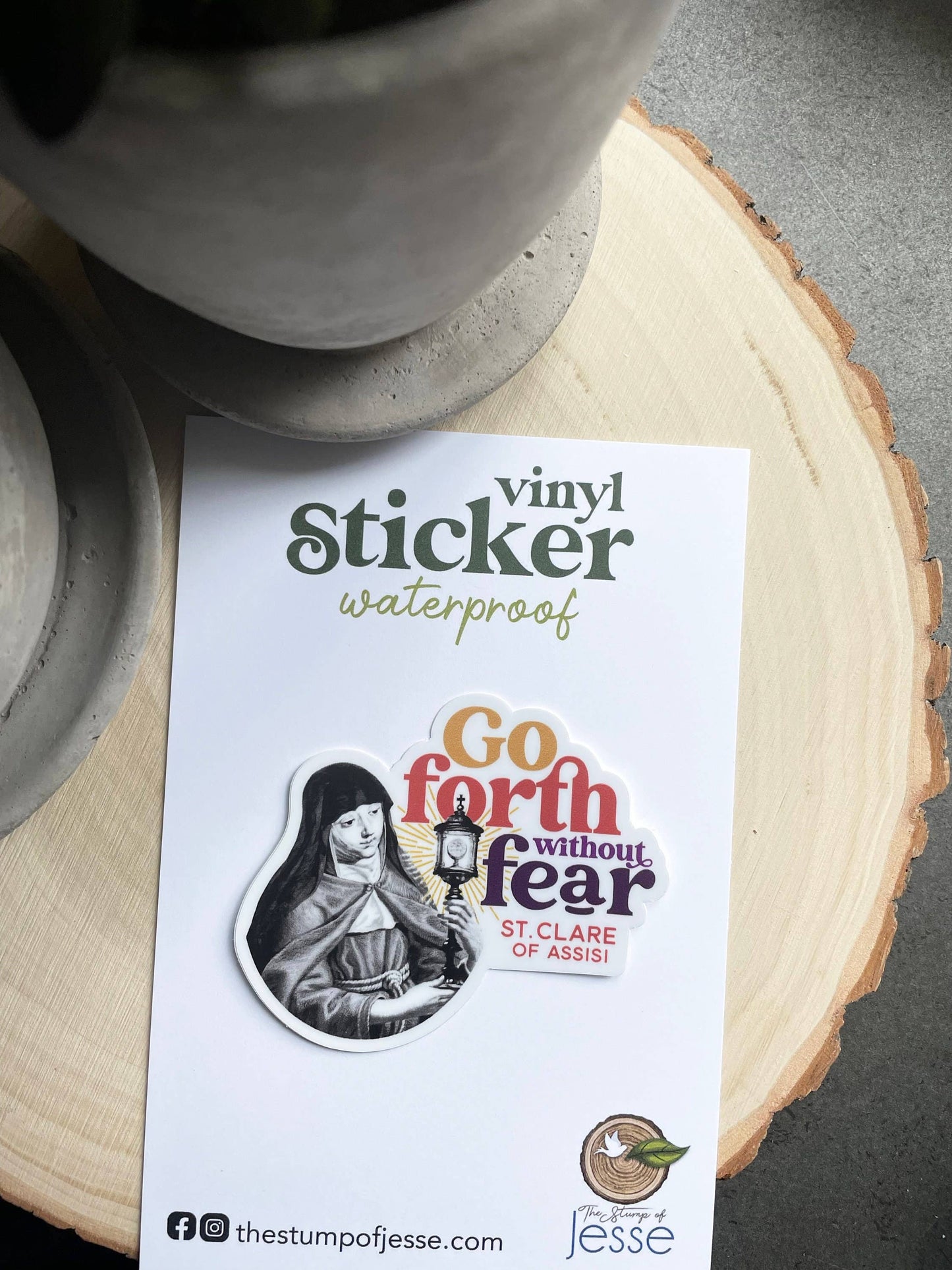 St. Clare of Assisi Waterproof Catholic Sticker