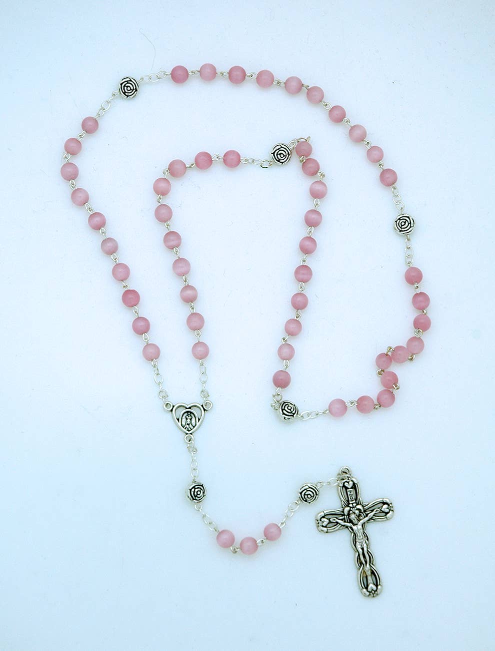 Pink Cat's Eye Rosary