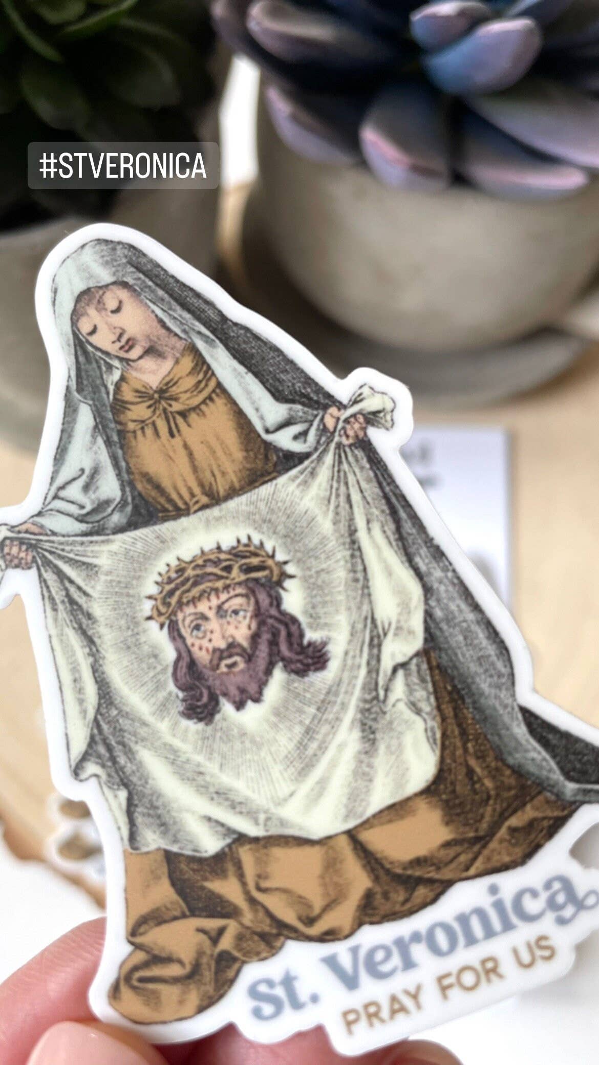 St. Veronica Waterproof Catholic Sticker