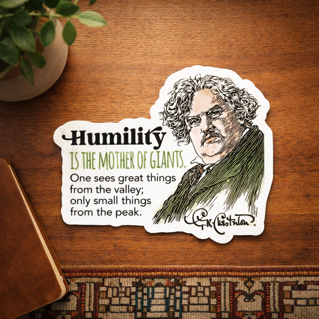 G.K. Chesterton Waterproof Catholic Sticker | Humility
