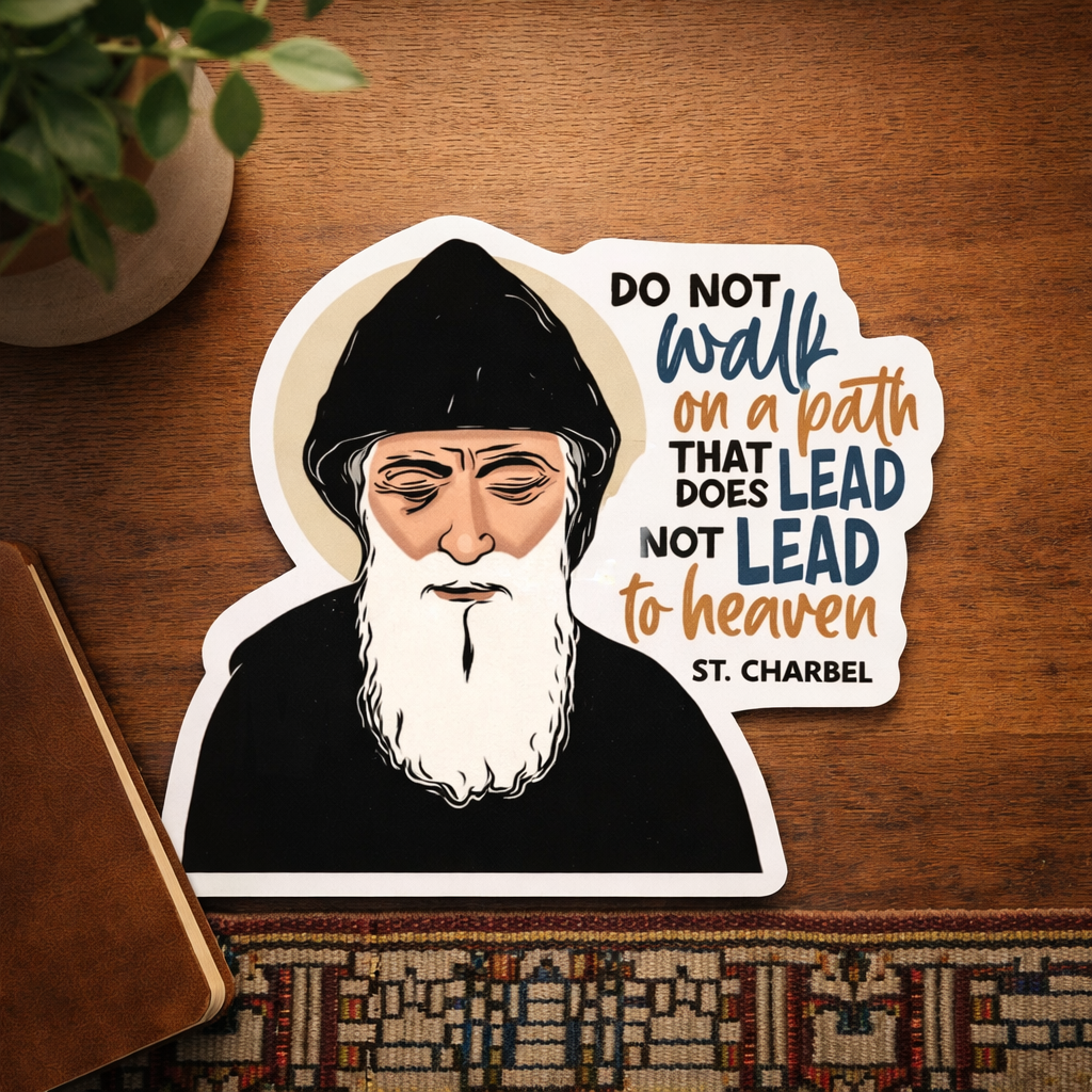 St. Charbel Waterproof Vinyl Catholic Sticker & Gift