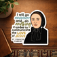 St. Frances Cabrini Waterproof Catholic Sticker