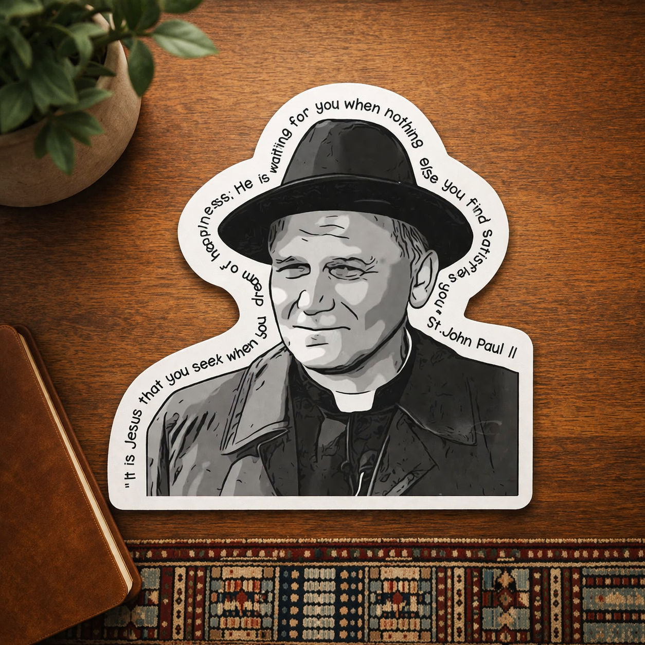 St. John Paul II Waterproof Catholic Sticker