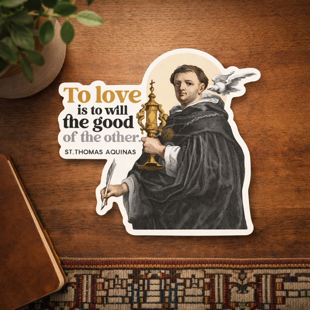 St. Thomas Aquinas Catholic Waterproof Catholic Sticker