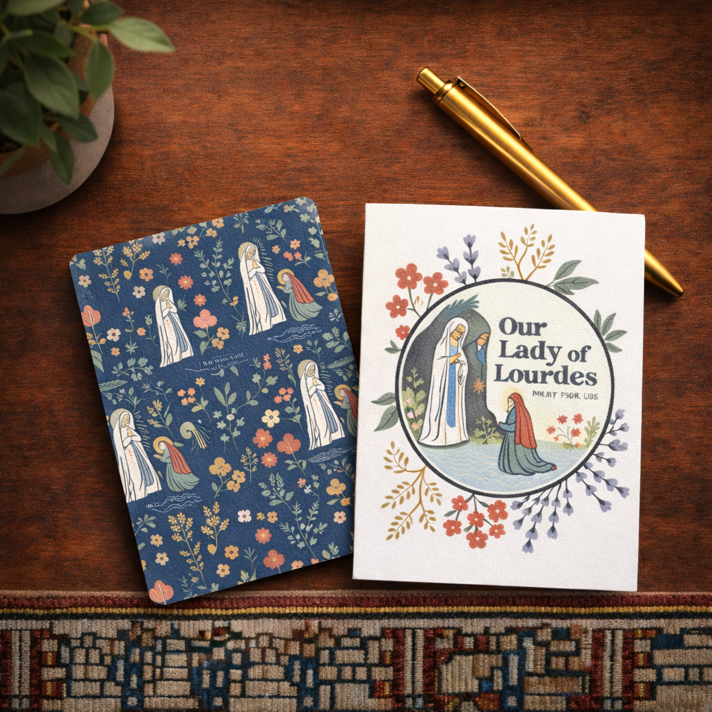 Our Lady of Lourdes Greeting Catholic Card