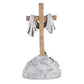 Tabletop Cross On Stone He Is Risen 7.5H