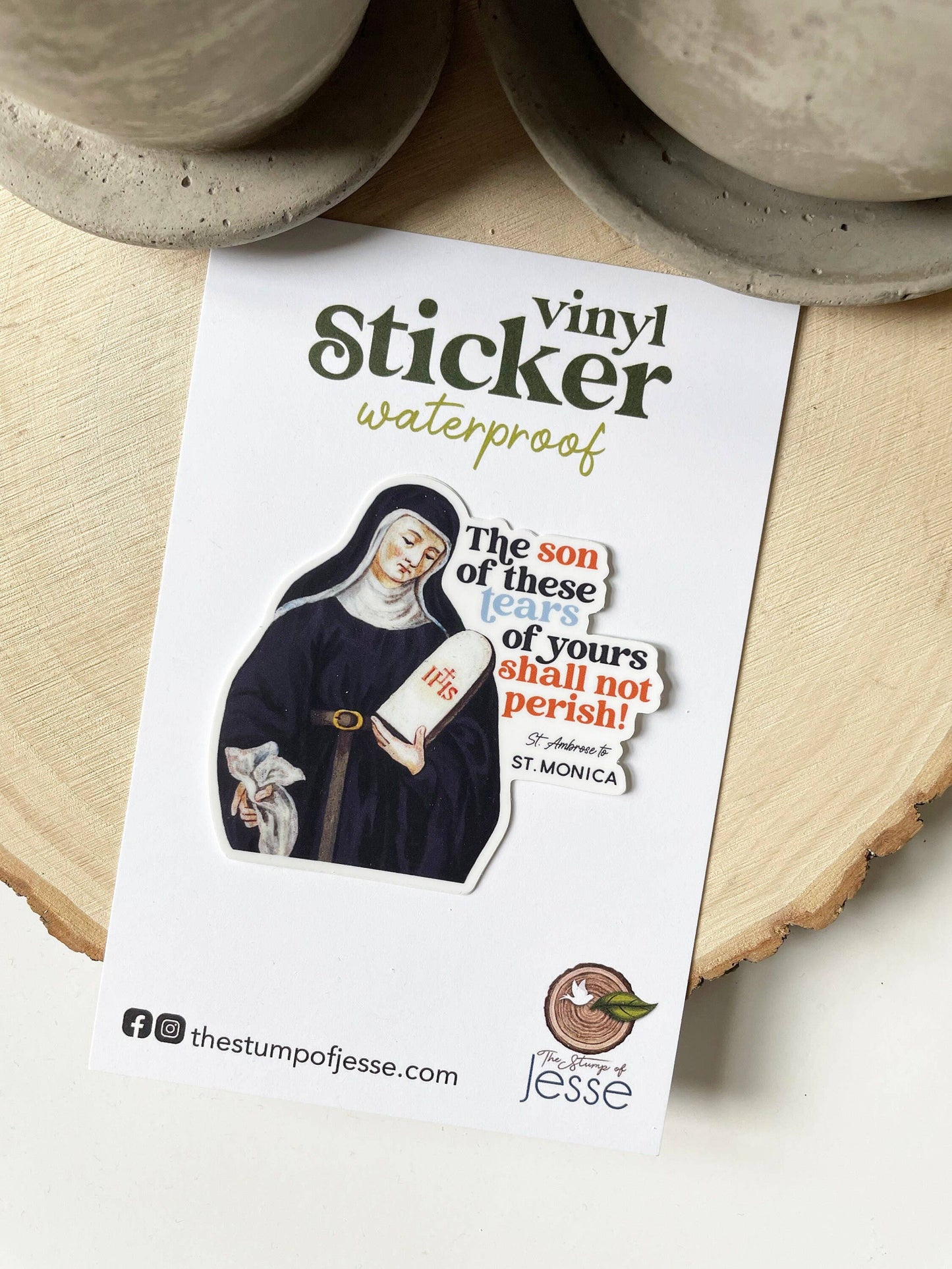 St. Monica Waterproof Catholic Sticker