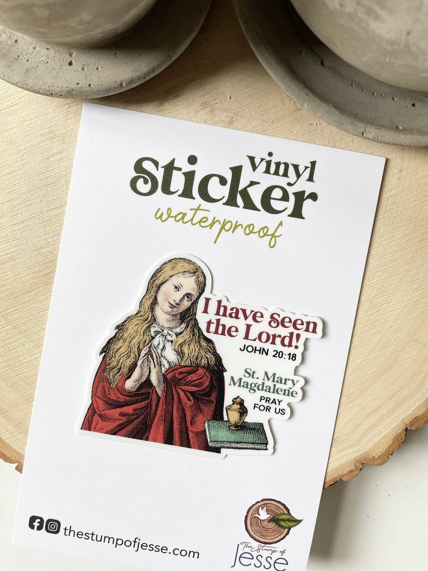 St. Mary Magdalene Waterproof Catholic Sticker