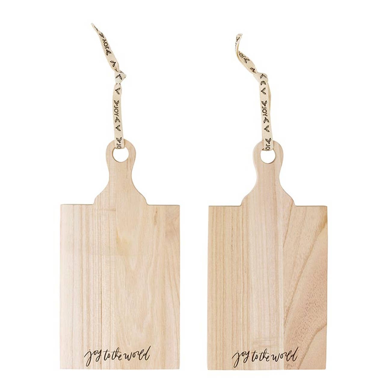 Mini Paulownia Wood Boards - Joy to the World - Set of 2