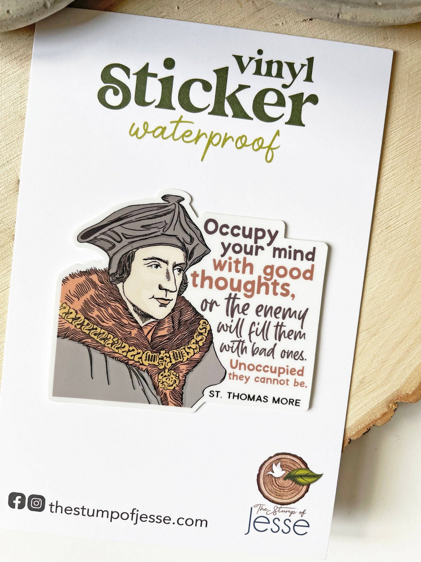 St. Thomas More Waterproof Catholic Sticker