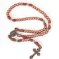 Strong Corded Antique Copper Beads Paracord Rugged Rosary Necklace with St.Michael Medal and Pardon Crucifix
