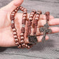 Strong Corded Antique Copper Beads Paracord Rugged Rosary Necklace with St.Michael Medal and Pardon Crucifix