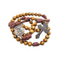 Rugged Cord Wooden Beads Paracord Rosary Necklace Red Bronze St Michael Medal