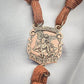 Rugged Cord Wooden Beads Paracord Rosary Necklace Red Bronze St Michael Medal