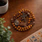 Strong Corded Wooden Beads Paracord Rugged Rosary Necklace with St.Michael Medal and Pardon Crucifix