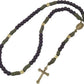 Antique Bronze Black Matte Prayer Beads Paracord Rosary Necklace with and Jesus Cross and Miraculous Medal