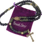 Antique Bronze Black Matte Prayer Beads Paracord Rosary Necklace with and Jesus Cross and Miraculous Medal
