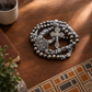 Black Beads Paracord Rosary Necklace 21" St Michael Medal Resin Rugged Chaplet