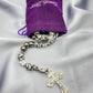 Black Beads Paracord Rosary Necklace 21" St Michael Medal Resin Rugged Chaplet
