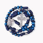 Blue Tiger Eye One Decade Rosary Beads Paracord Set St. Michael Necklace & St. Benedict 22"