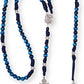 Blue Tiger Eye One Decade Rosary Beads Paracord Set St. Michael Necklace & St. Benedict 22"