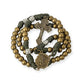Bronze Beads Green Paracord with Silver Mystery Beads Rosary St Michael Medal & Pardon Crucifix