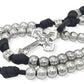 Silver Beads Paracord Rosary Necklace Miraculous Medal & Pardon Crucifix