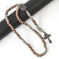 St. Michael Copper Rugged Paracord Rosary Necklace Strong Metal Beads Our Father Rosario