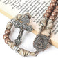 St. Michael Copper Rugged Paracord Rosary Necklace Strong Metal Beads Our Father Rosario