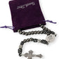 St. Michael Paracord Rosary Beaded Necklace Gun Black Metal Beads Men Rosary