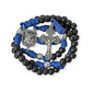 St. Michael Black Beads Blue Paracord Rosary Rugged Beaded Pardon Cross