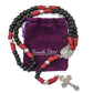 St. Michael Black Beads Red Paracord Rosary Rugged Beaded Pardon Cross