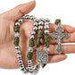 St. Michael Paracord Rosary Necklace Alloy Beads Our Father Jesus Crucifix