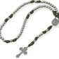 St. Michael Paracord Rosary Necklace Alloy Beads Our Father Jesus Crucifix