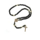 Antique Bronze Black Matte Prayer Beads Paracord Rosary Necklace