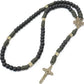 Antique Bronze Black Matte Prayer Beads Paracord Rosary Necklace