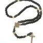 Antique Bronze Black Matte Prayer Beads Paracord Rosary Necklace