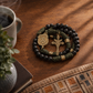 Antique Bronze Metal Rugged Paracord Rosary Necklace Black Matte Prayer Beads with Saint Medal and Crucifix Cross