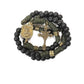Antique Bronze Metal Rugged Paracord Rosary Necklace Black Matte Prayer Beads with Saint Medal and Crucifix Cross