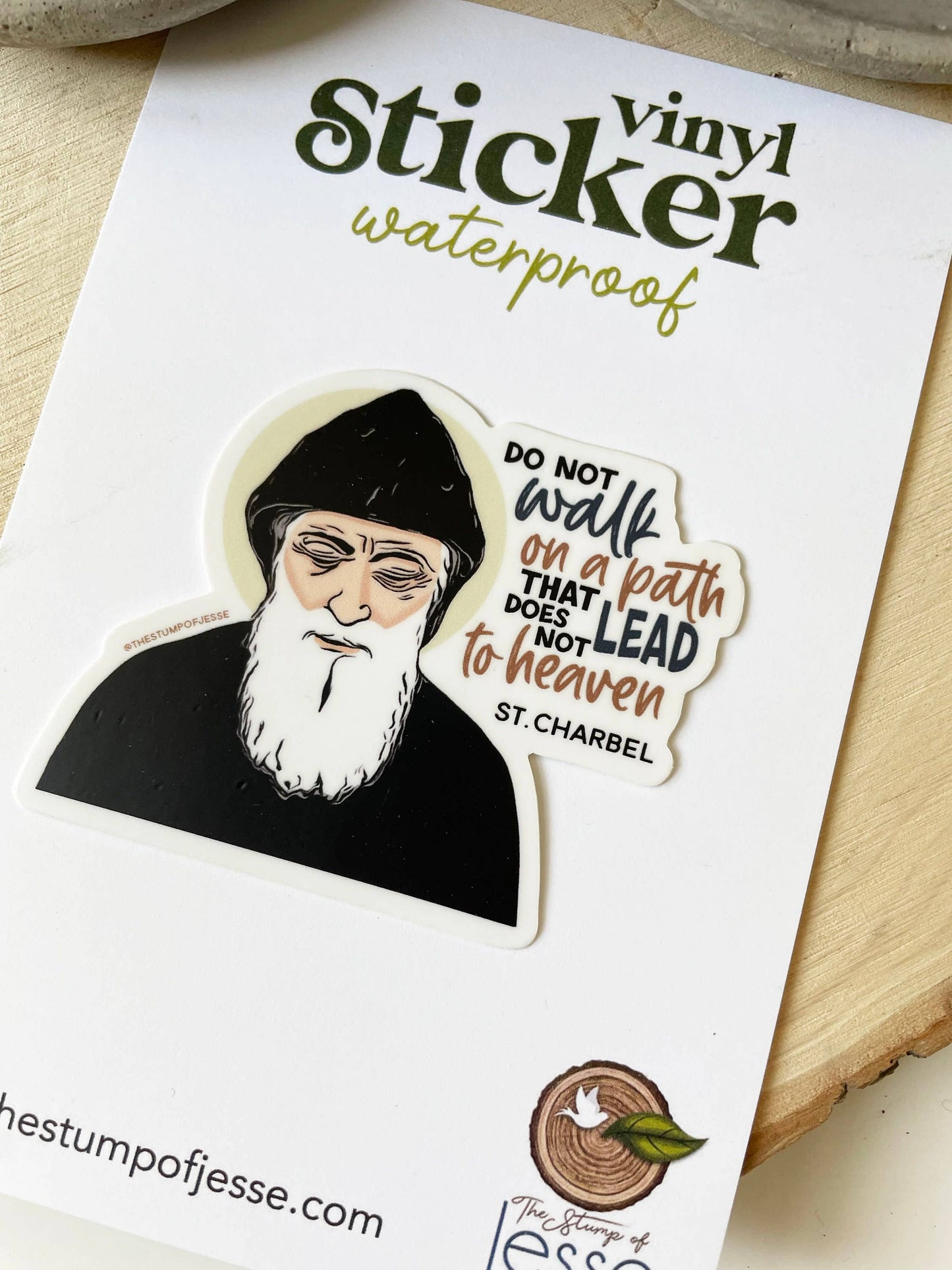 St. Charbel Waterproof Vinyl Catholic Sticker & Gift