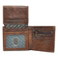 Wallet Leather Brown Be Strong & Courageous Badge