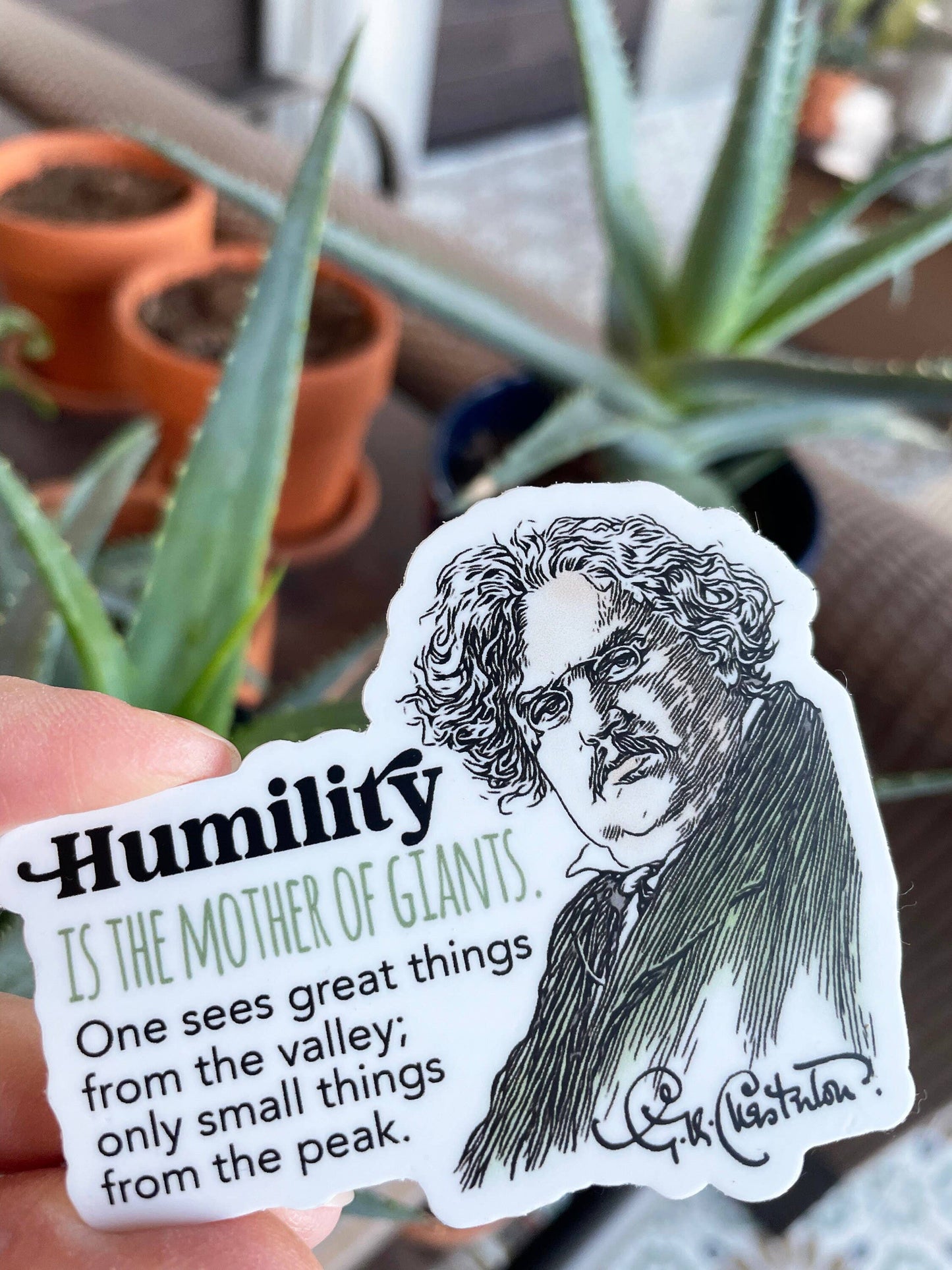 G.K. Chesterton Waterproof Catholic Sticker | Humility