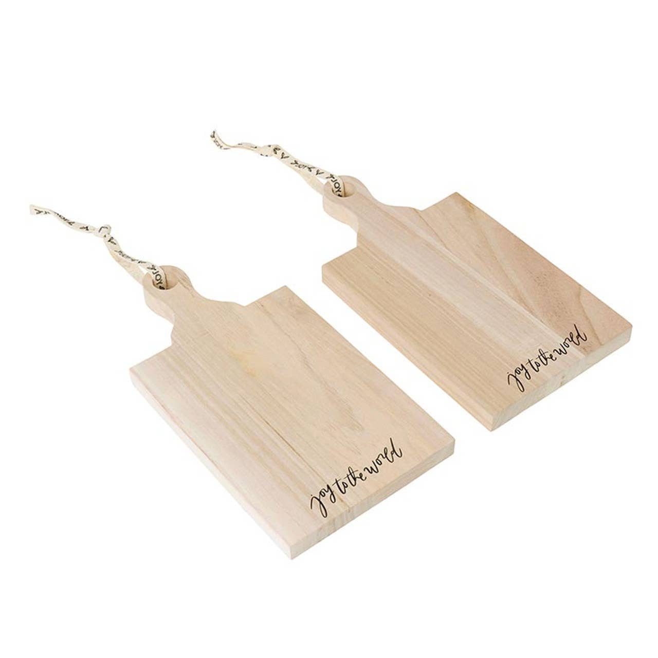 Mini Paulownia Wood Boards - Joy to the World - Set of 2