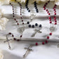 Maroon Round Bead Rosary