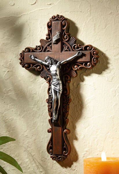10" Calvary Golden Crucifix