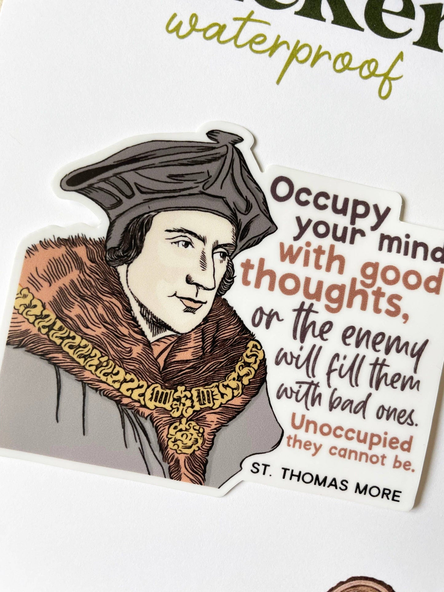 St. Thomas More Waterproof Catholic Sticker