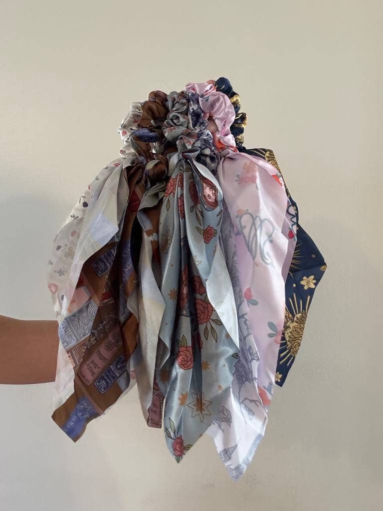 Catholic Satin Hanging Scrunchie - Auspice Maria Collection