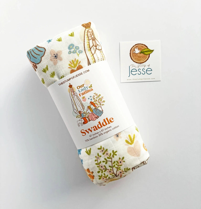 Our Lady of Fatima Muslin Deluxe Swaddle